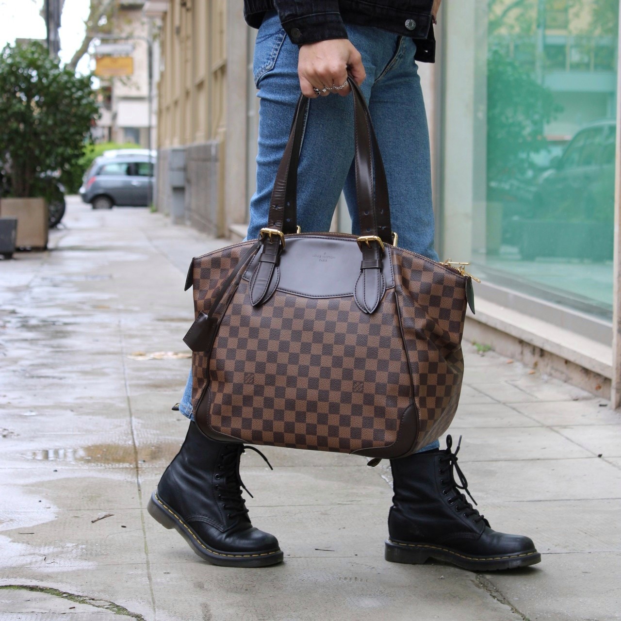 Louis Vuitton Verona PM Damier Ebene Canvas Handbag